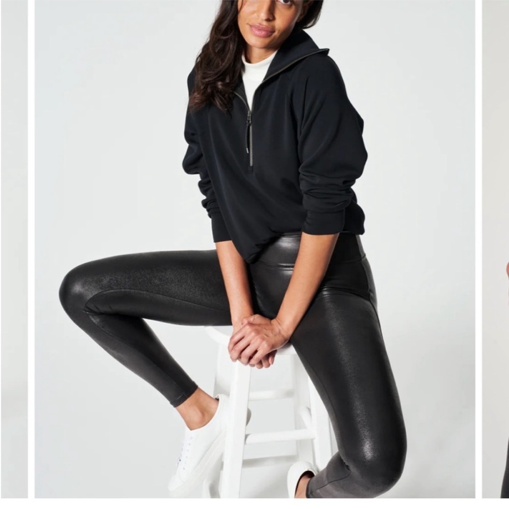SPANX Faux Leather Leggings Black size Large